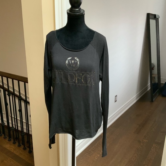 WILDFOX Baggy knit long sleeve Black boho Shirt Top women’s size small/Medium - Picture 9 of 11